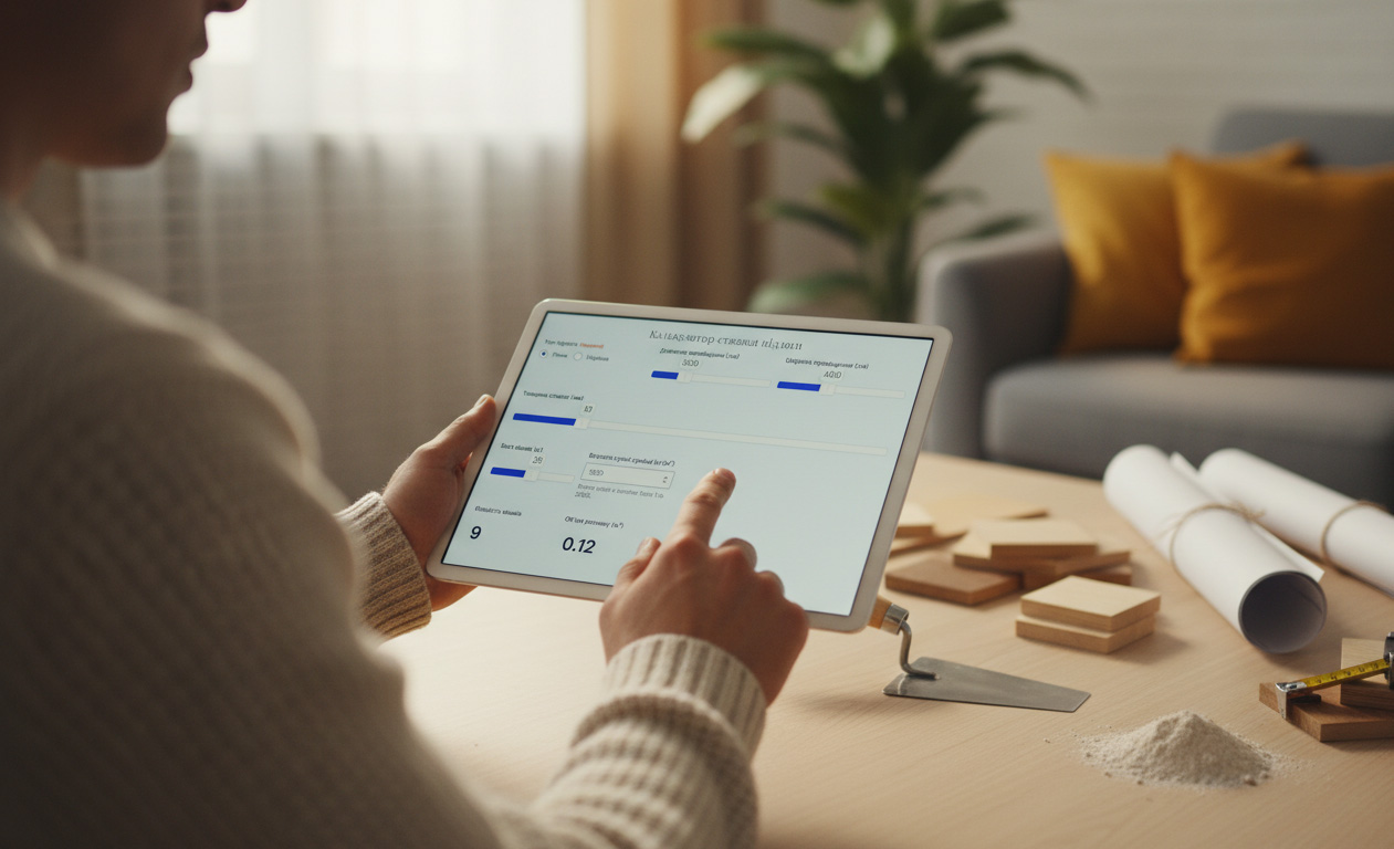 Kalkulator wylewki podłogowej Wylewka podłogowa kalkulator online do obliczeń materiałów potrzebnych do wylewki.