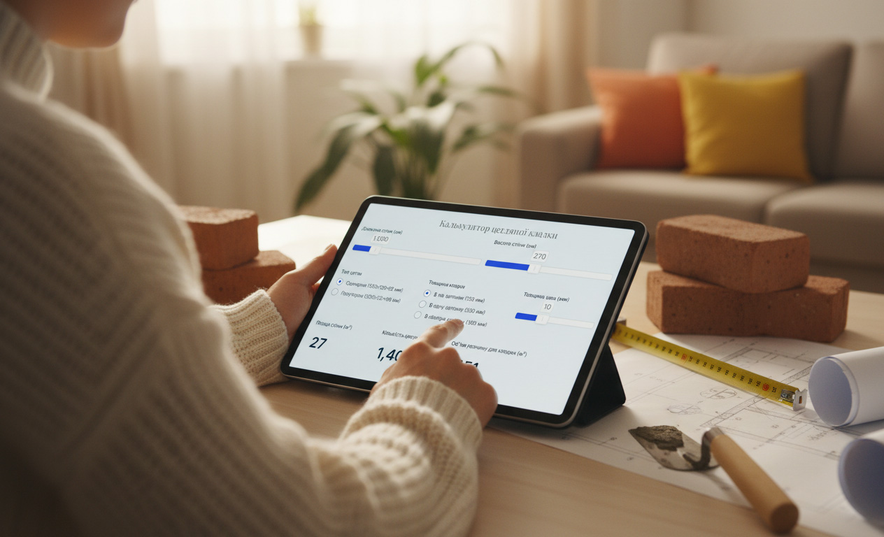 Cegły: obliczanie online Kalkulator cegieł online do obliczania ilości cegieł i zaprawy murarskiej. Oszczędność materiałów budowlanych.