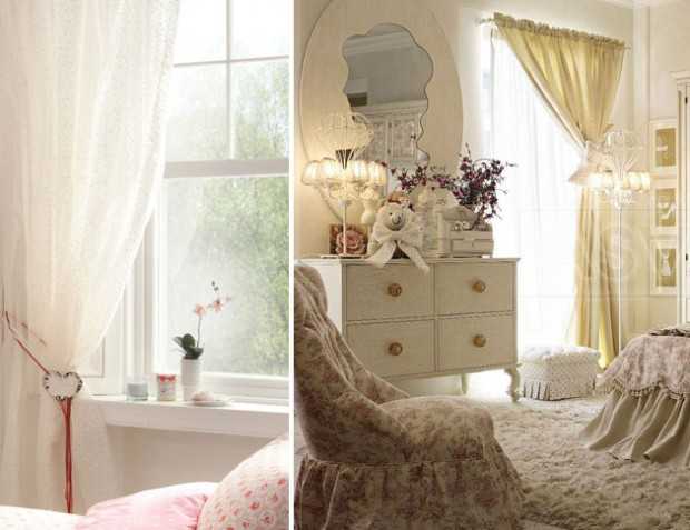 Biała firanka Prowansja Biała, zwiewna firanka w oknie pokoju dziecięcego w stylu prowansalskim