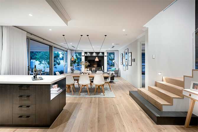 Salon: komfort i styl Elegancki salon w szarych odcieniach, minimalistyczny styl, duże przeszklenia nowoczesny dom 2026.