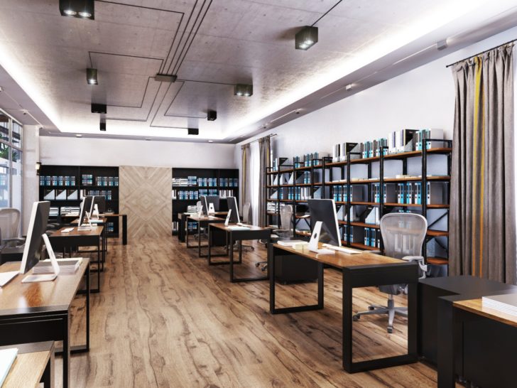 Loftowy design biura 2026 Nowoczesne meble biurowe 2026 w loftowym stylu: przestronne biuro z elementami designu