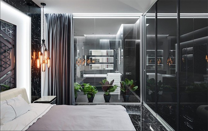 Elastyczna przestrzeń Przesuwne panele w mieszkaniu 75 m2 do elastycznego dzielenia przestrzeni