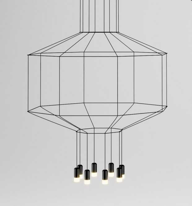 Wireflow: Geometryczna perfekcja Nowoczesne lampy Wireflow: geometryczne kształty tworzą unikalną aranżację oświetleniową w pomieszczeniu.
