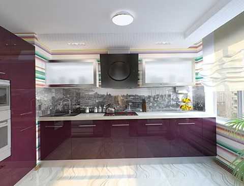 Fiolet na ścianie Fioletowe ściany: Eleganckie fioletowe ściany w salonie z nowoczesnymi meblami.