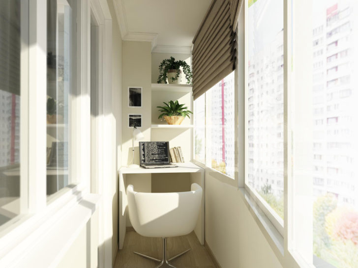 Ergonomia i światło na balkonie Aranżacja balkonu biurowego: funkcjonalne oświetlenie do małych przestrzeni wspierające produktywność