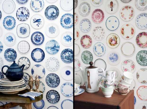 Vintage: Porcelanowa elegancja Tapeta w stylu vintage z wzorem porcelanowej tarczy, idealna do salonu w 2026.