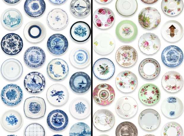 Trendy 2026: Vintage porcelana Tapeta w stylu vintage z motywem porcelanowej tarczy - trendy na 2026.