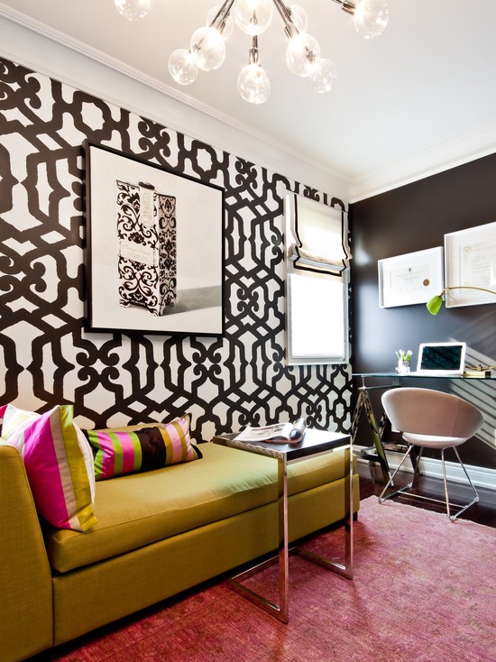 Ciemny gabinet z charakterem Projekt gabinetu w mieszkaniu w ciemnych, zielono-czarnych tonach. Ergonomiczne miejsce pracy.