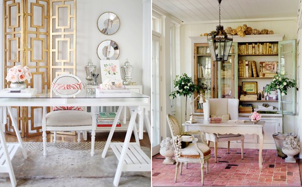 Jasny gabinet w domu Ergonomiczny projekt gabinetu w mieszkaniu w jasnych kolorach z miejscem do pracy.