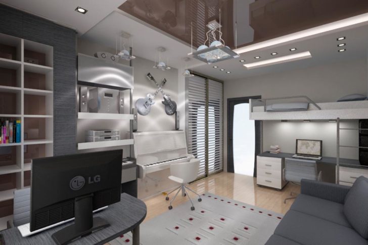 Hi-tech dla nastolatka Pokój młodzieżowy w stylu hi-tech z błyszczącymi materiałami – inspiracje 2026