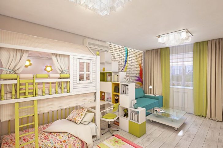 Skandynawski pokój w kawalerce Małe mieszkanie: pokój dziecięcy w kawalerce w stylu skandynawskim z dekoracjami