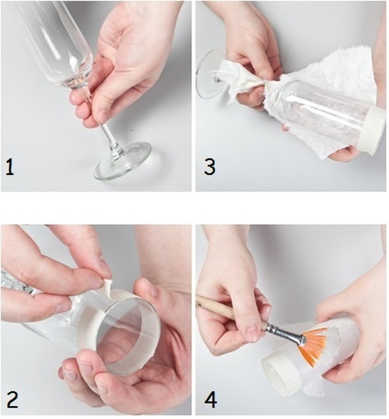 Decoupage krok po kroku Technika decoupage ślubny: przygotowanie powierzchni kieliszków. Kieliszki ślubne DIY - oszczędność i zachwyt!