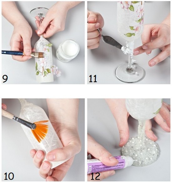 Lśniąca ochrona szkła Kieliszki ślubne ręcznie robione: lakierowanie dla ochrony dekoracji. Dekorowanie kieliszków DIY - oszczędność!