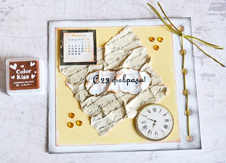 Kartka DIY na Dzień Mężczyzn Ręcznie robiona kartka na 23 lutego krok po kroku - inspiracje DIY na Dzień Mężczyzn