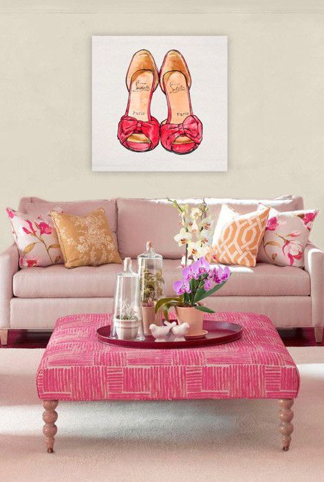 Róż i zieleń: Salon Różowy salon z zielonymi roślinami i akcentami – naturalna aranżacja w 2026.