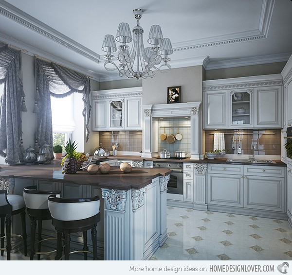 Luksusowy Lambrekin Kuchenny Lambrekin w przestronnej kuchni z wysokim sufitem: luksusowy akcent dekoracyjny 2026