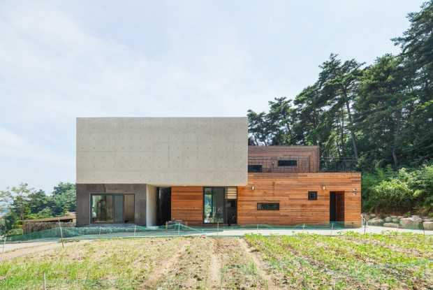 Przestrzeń i światło Koreański styl willi 'Żyjący Węzeł' z przestronnym wnętrzem w nowoczesnej rezydencji Gagneung.