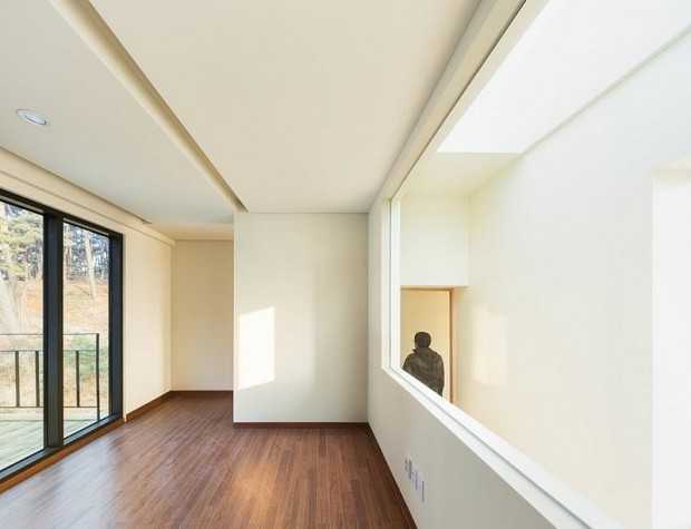 Widok z zewnątrz Widok na nowoczesną rezydencję 'Żyjący Węzeł' w Gagneung, Korea Południowa, architektura 2026.