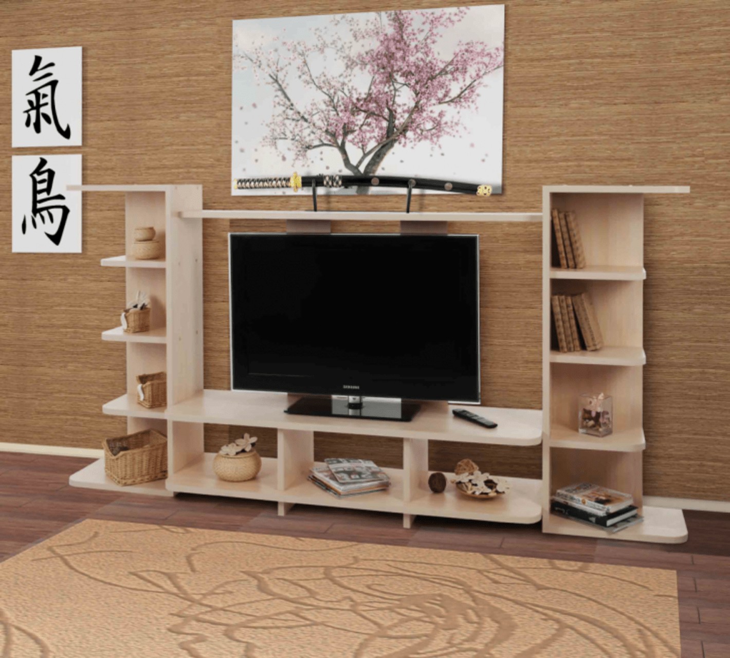 Minimalistyczna szafka RTV Nowoczesna szafka RTV w minimalistycznym stylu, doskonała do małego mieszkania.