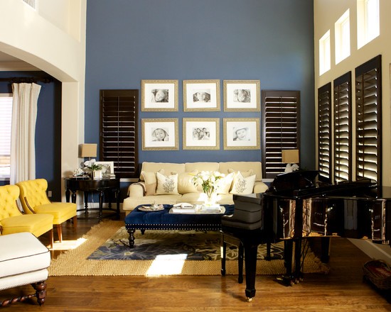 Błękitny salon: Nowoczesność Elegancki błękitny salon 2026. Aranżacja w stylu klasycznym z nutą nowoczesności.