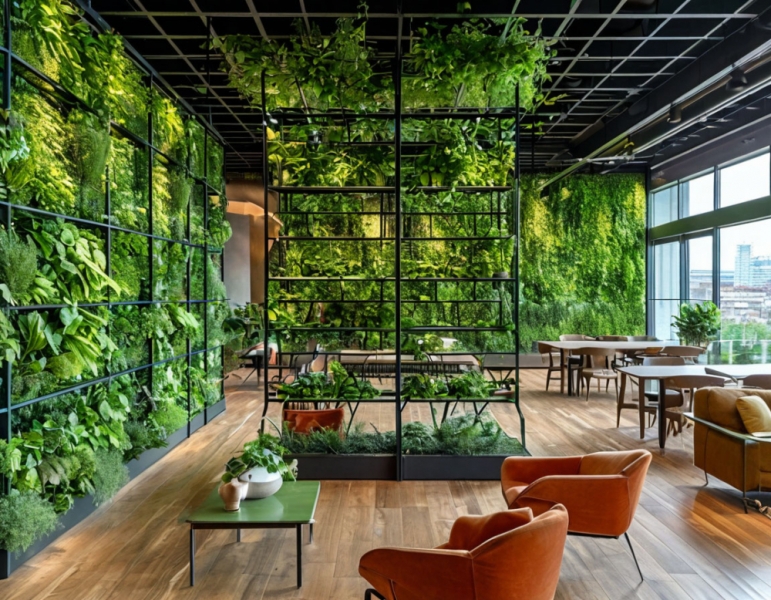 Zielony podział przestrzeni Przegroda z żywych roślin oddzielająca przestrzeń na kilka stref. Ogród wertykalny 2026.