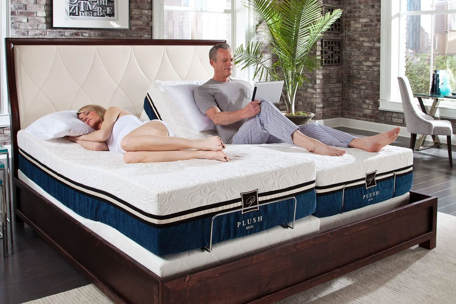 Dwa Materace, Komfort Podwójny Dwa oddzielne materace na łóżku małżeńskim dla idealnego komfortu snu. Materace dla par.